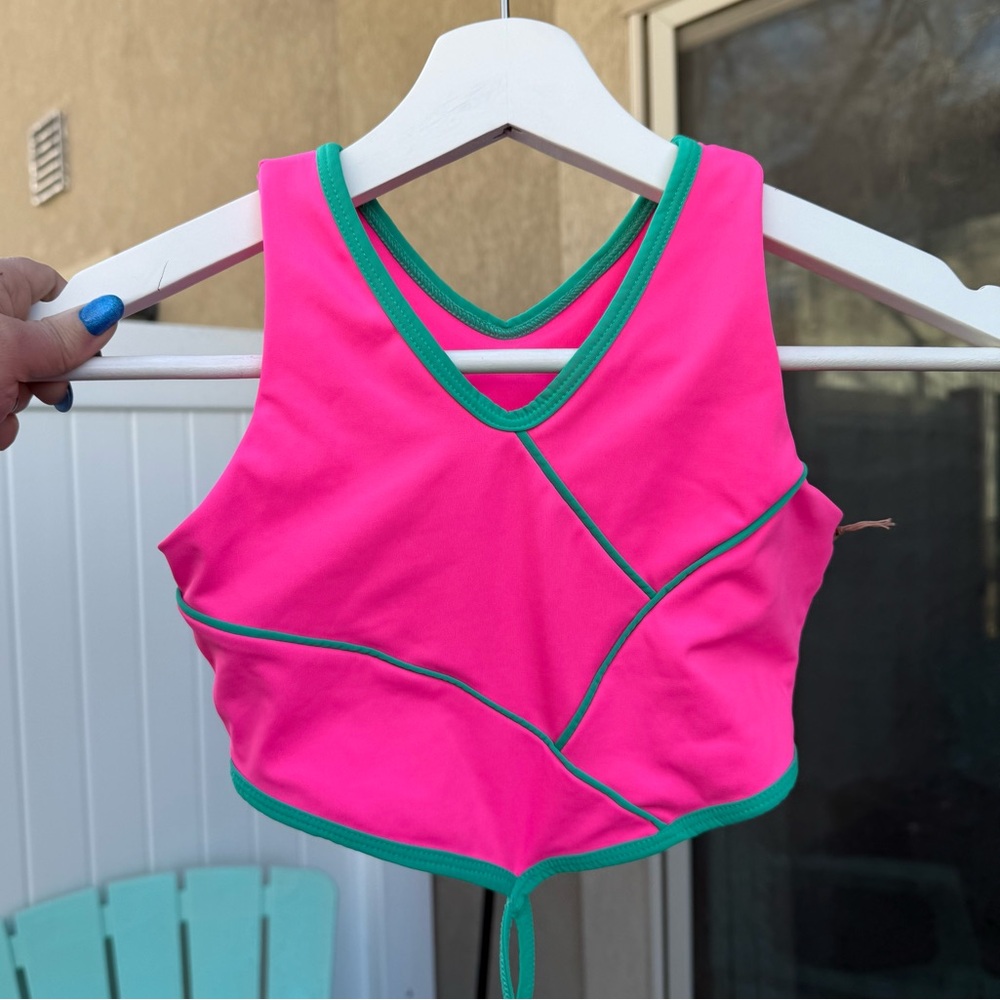Tiger Friday CXL Pink Green Crop Top